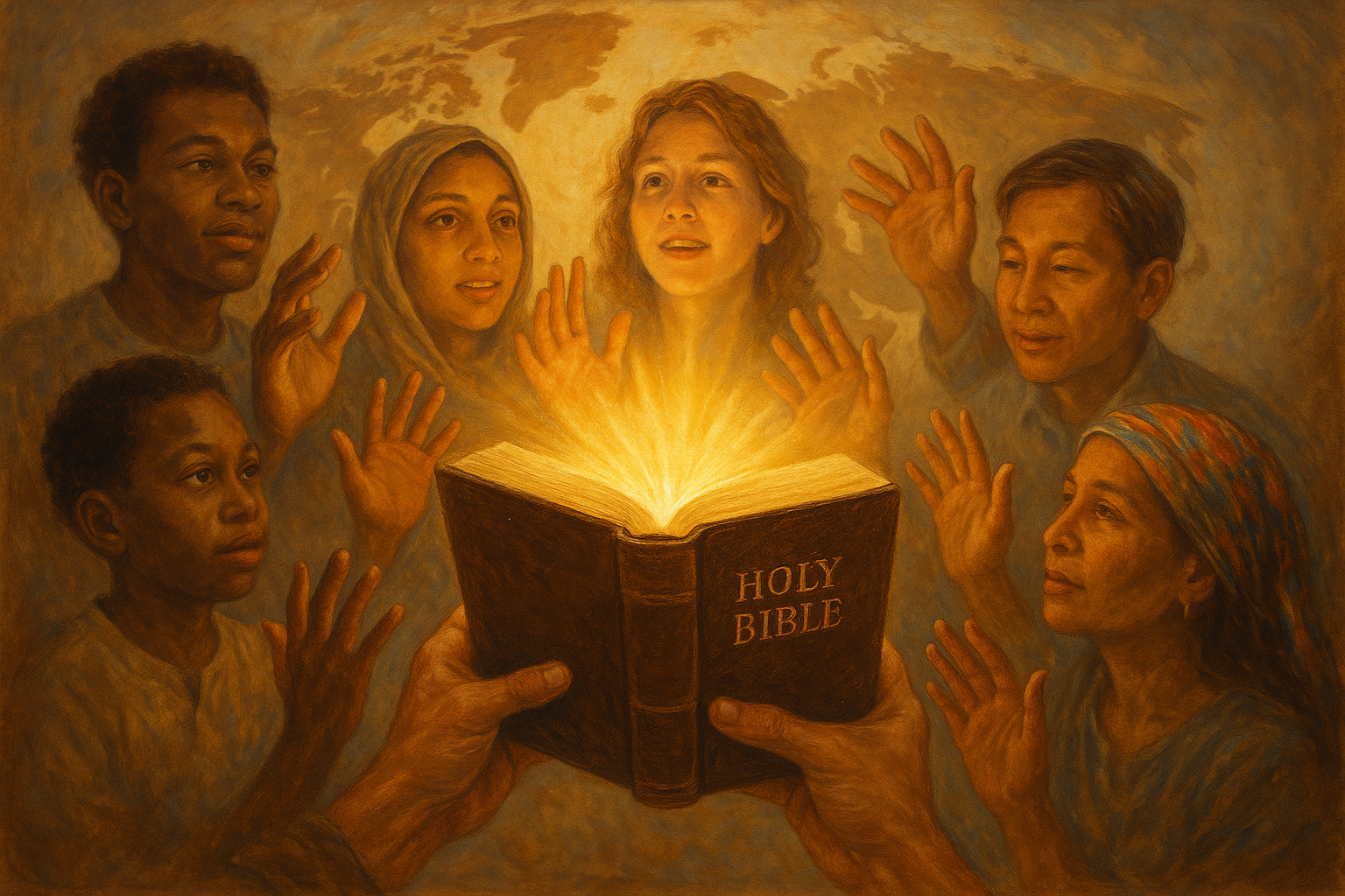 image for a bible distribution charity that spreads the word of christ to people around the world